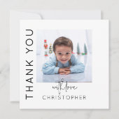 子供のための写真付き感謝カード サンキューカード (正面)