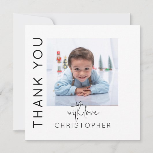 子供のための写真付き感謝カード サンキューカード (正面)