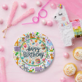 子供のための動物パーティー 誕生日紙皿 ペーパープレート (パーティー)