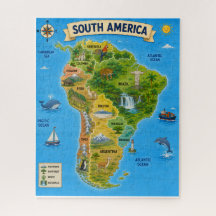 子供のための南アメリカ教育地図ジグソーパズル