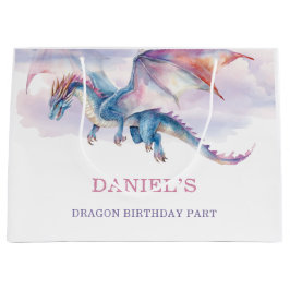 子供のための可愛いファンタジードラゴン誕生日パーティー ラージペーパーバッグ