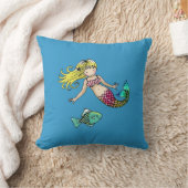 子供のための可愛い人魚と魚の枕 クッション (ブランケット)