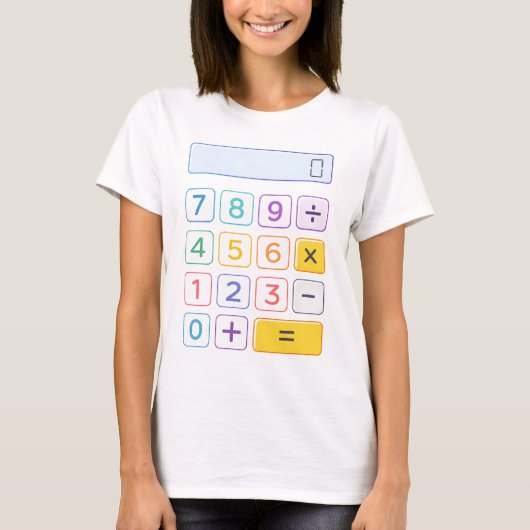 子供のための可愛い数学計算機Tシャツ 学校用 Tシャツ (正面)