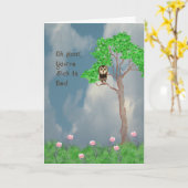 子供のための回復おめでとうカード（フクロウ） カード (黄色い花)