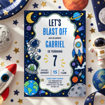 子供のための宇宙をテーマにした誕生日パーティー Astronaut Rocket