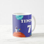 子供のための宇宙誕生日ギフト宇宙飛行士マグカップ コーヒーマグカップ (正面右)