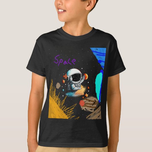 子供のための宇宙飛行士 Tシャツ (正面)