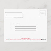 子供のための家の色の緊急情報アクティビティカード ポストカード (裏面)