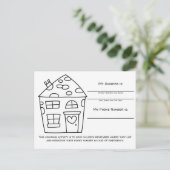 子供のための家の色の緊急情報アクティビティカード ポストカード (スタンド正面)