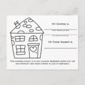 子供のための家の色の緊急情報アクティビティカード ポストカード (正面)