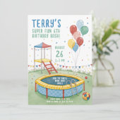 子供のための屋外遊具パーティー 招待状 (スタンド正面)