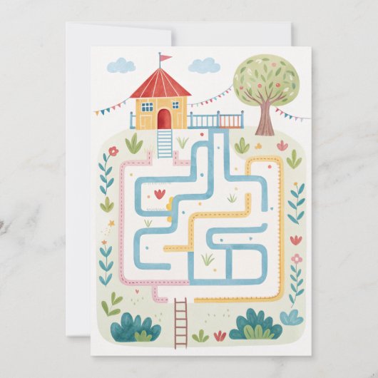 子供のための屋外遊具パーティー 招待状 (裏面)