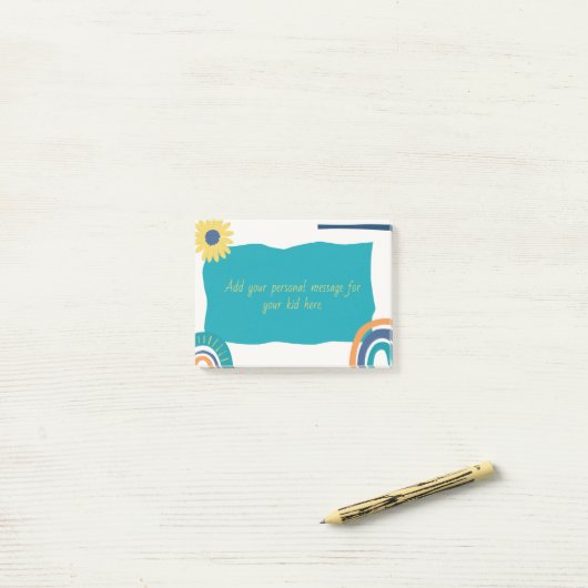 子供のための弁当箱のノートパーソナライズされた、 ポストイット (デスク上)