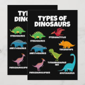 子供のための恐竜の種類 恐竜好き 招待状 (正面/裏面)