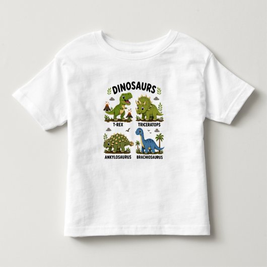 子供のための恐竜種学習 トドラーTシャツ (正面)