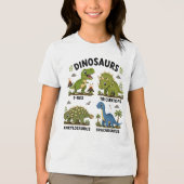 子供のための恐竜種学習 トライブレンドTシャツ (正面)