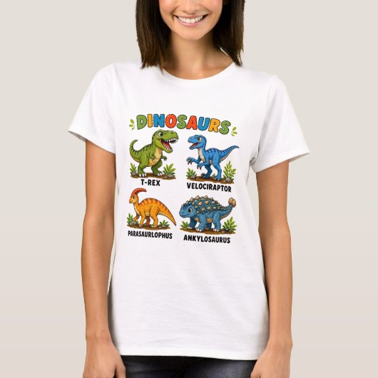 子供のための恐竜種学習 Tシャツ (正面)