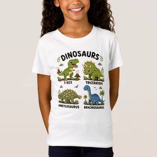 子供のための恐竜種学習 Tシャツ (正面)