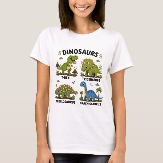 子供のための恐竜種学習 Tシャツ (正面)
