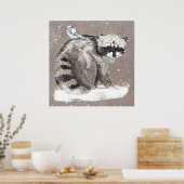 子供のための愛らしい水彩の森の動物アート ポスター (キッチン)