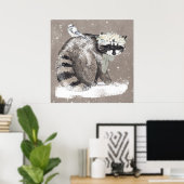 子供のための愛らしい水彩の森の動物アート ポスター (ホームオフィス)