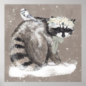 子供のための愛らしい水彩森林動物アート ポスター (正面)