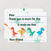 子供のための感謝カードを埋めよう サンキューカード (正面/裏面)