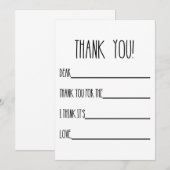 子供のための感謝カード サンキューカード (正面/裏面)