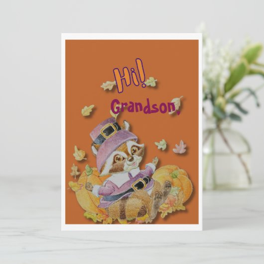 子供のための感謝祭の特別なカード シーズンカード (スタンド正面)