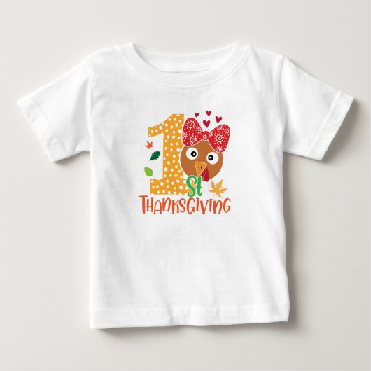 子供のための感謝祭のTシャツ ベビーTシャツ (正面)
