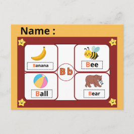 子供のための教育アルファベットの文字(B)フラッシュカード ポストカード