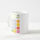 子供のための数学デザイン ナンバー・デイ・電卓 コーヒーマグカップ (正面左)