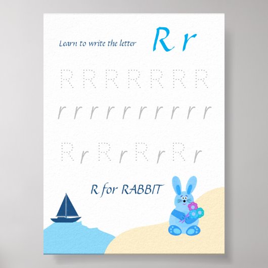 子供のための文字Rのトレースポスター ポスター (正面)