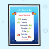 子供のための曜日ポスターを学ぼう ポスター