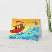 子供のための最初の誕生日，パーティーベア魚釣り カード (正面)