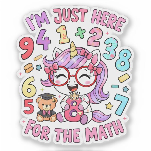 子供のための楽しい数学ジョーク数字ステッカー シール (正面)