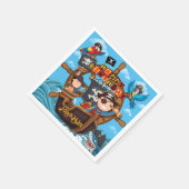 子供のための海賊の誕生日パーティー用ナプキン スタンダードカクテルナプキン (角)
