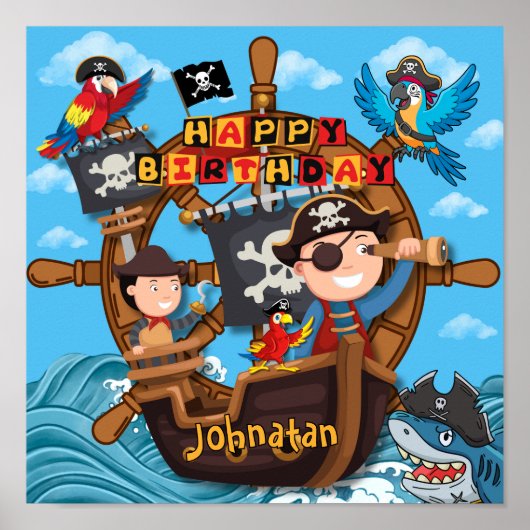 子供のための海賊の誕生日パーティー ポスター (正面)