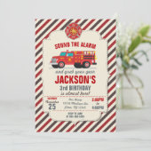 子供のための消防士の誕生日招待状 招待状 (スタンド正面)