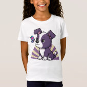 子供のための犬好きデザイン Tシャツ (正面)