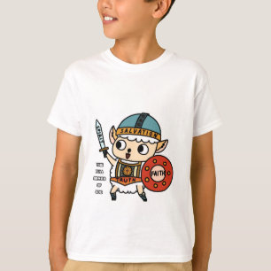 子供のための神のTシャツのかわいいヒツジの装甲 Tシャツ