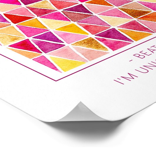 子供のための肯定「レッドゴールドウォーターカラー」 ポスター (角)