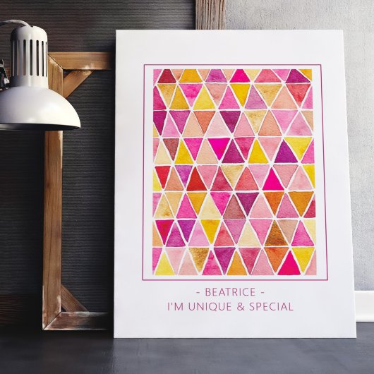 子供のための肯定「レッドゴールドウォーターカラー」 ポスター