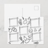 子供のための色とりどりの果物の楽しいお絵かき ポストカード (正面/裏面)
