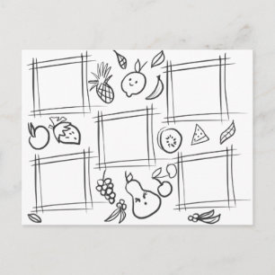 子供のための色とりどりの果物の楽しいお絵かき ポストカード