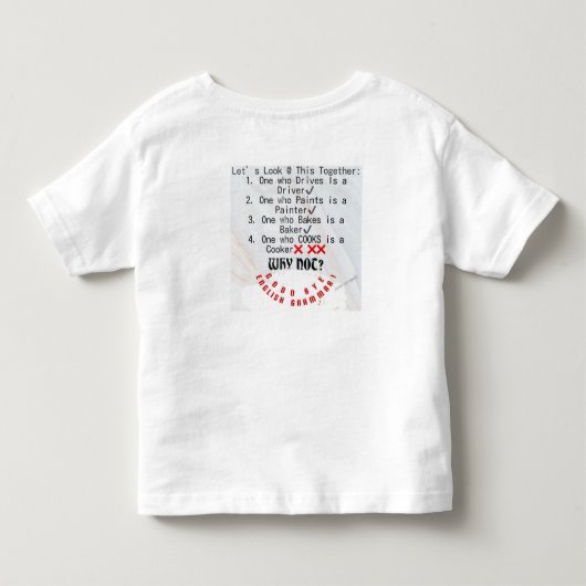 子供のための英語文法Tシャツ トドラーTシャツ (裏面)