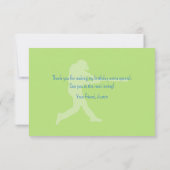 子供のための遊び心あふれる野球の誕生日テーマ サンキューカード (裏面)