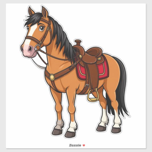 🐴 子供のための遊び心のある騎乗馬サドルデカール 🐴 シール (シート)