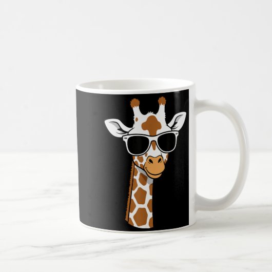子供のための面白いキリン、キリンの顔サングラス コーヒーマグカップ (右)