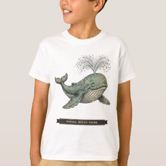 子供のための面白いクジラ Tシャツ